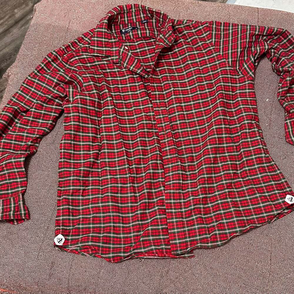 Cremieux Classics Men's Red & Green Plaid  Long Sleeve Flannel Shirt